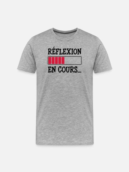 Réflexion en cours... - T-shirt bio Premium Homme - gris chiné