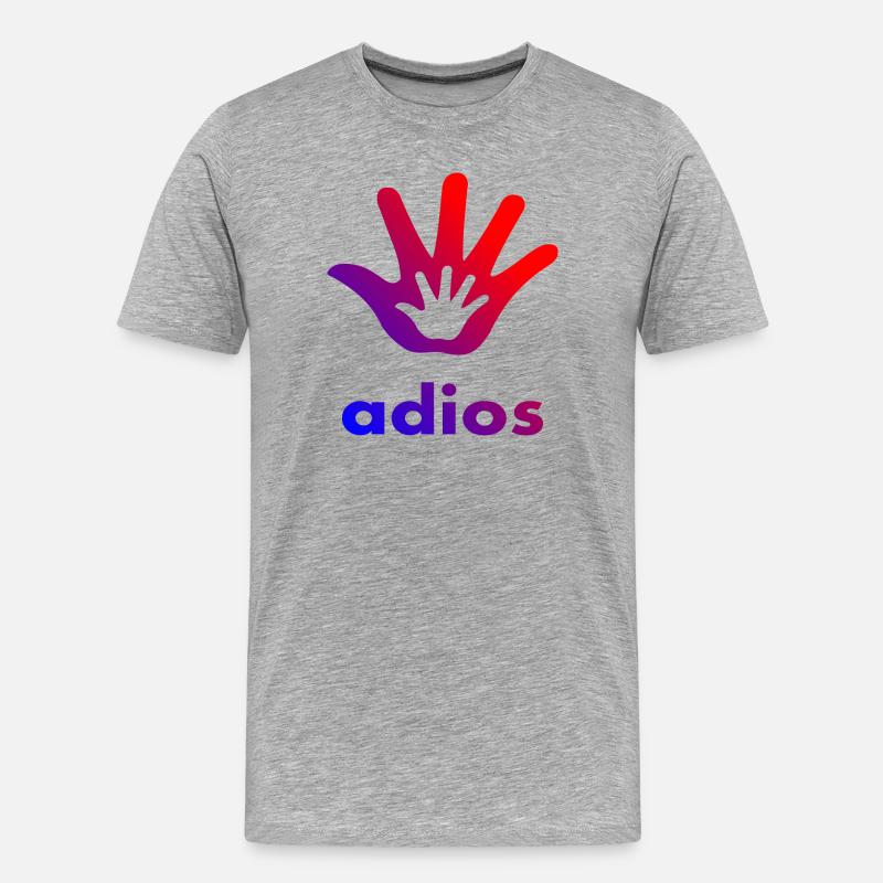 Adios Hand - Männer Premium Bio T-Shirt - Grau meliert