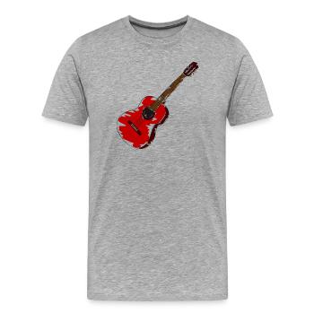 Gitarre Gitarrist Musiker - Männer Premium Bio T-Shirt - Grau meliert - Vorne - Damien (186cm)