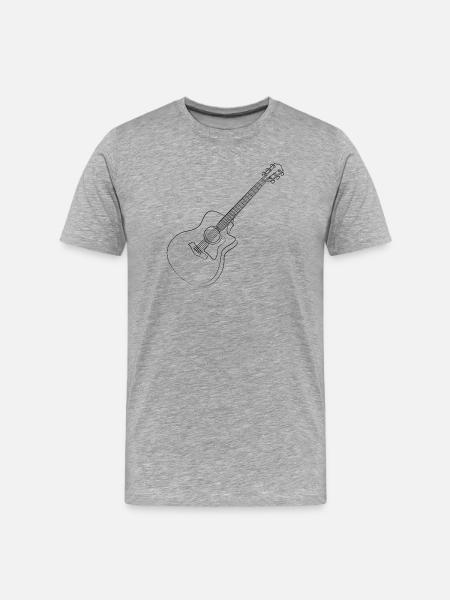 guitare - T-shirt bio Premium Homme - gris chiné