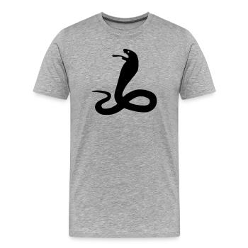Cobra Schlange Brillenschlange - Männer Premium Bio T-Shirt - Grau meliert - Vorne - Damien (186cm)