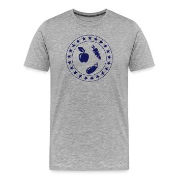 Vegetarian / Vegetarier / Végétarien - Männer Premium Bio T-Shirt - Grau meliert - Vorne - Damien (186cm)