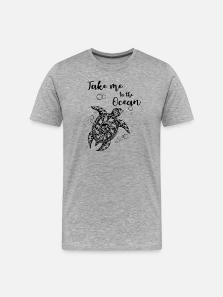 Take me to the Ocean - Men's Premium Organic T-Shirt - heather grey
