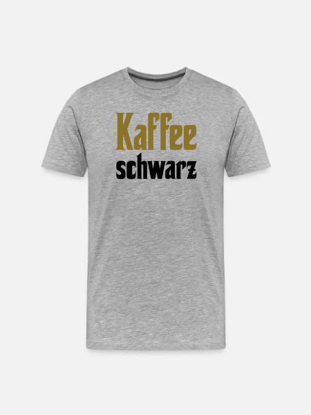 Kaffee schwarz - Männer Premium Bio T-Shirt - Grau meliert