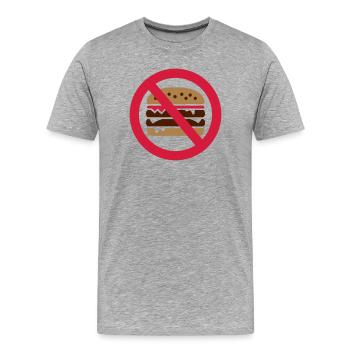 Burger - Männer Premium Bio T-Shirt - Grau meliert - Vorne - Damien (186cm)