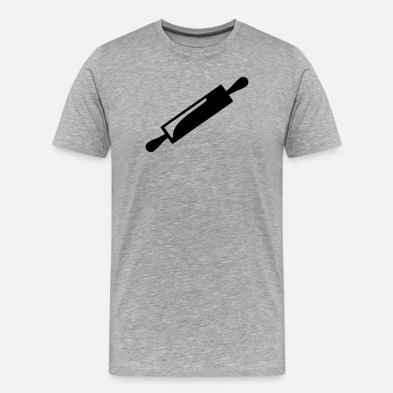 Nudelholz - Männer Premium Bio T-Shirt - Grau meliert