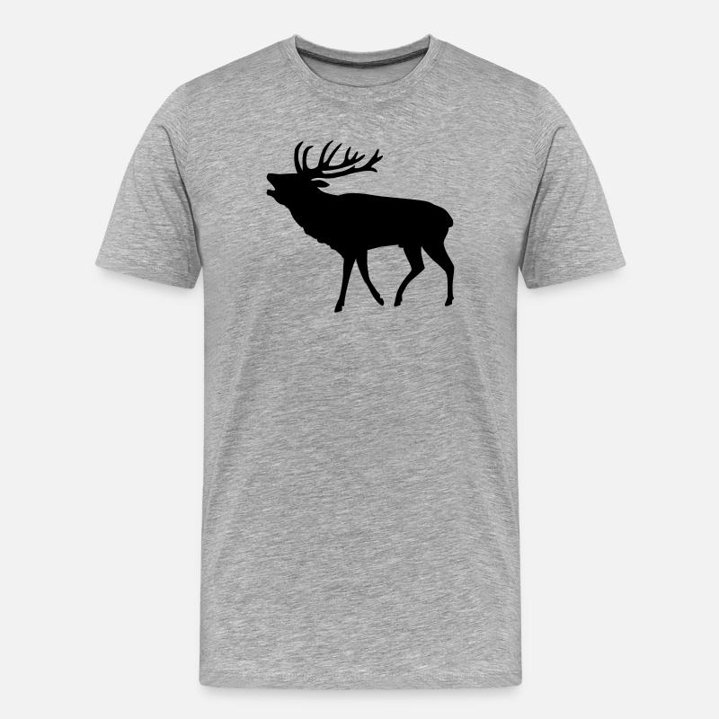 hirsch jäger jagd - Männer Premium Bio T-Shirt - Grau meliert