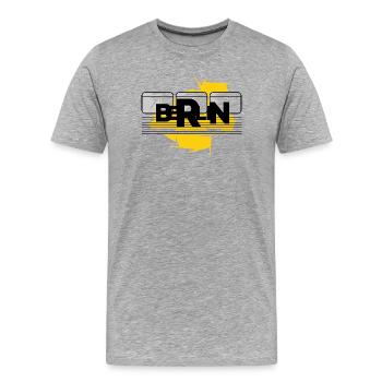 Berlin Ubahn Berlin Graffiti Symbol Icon Tram - Men's Premium Organic T-Shirt - heather grey - Front - Damien (186cm)
