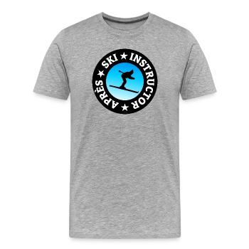 Moniteur après-ski Skieur Moniteur de ski - T-shirt bio Premium Homme - gris chiné - Devant - Damien (186cm)