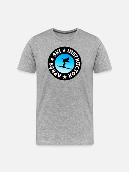 Après-Ski Instructor (Skier) - Men's Premium Organic T-Shirt - heather grey