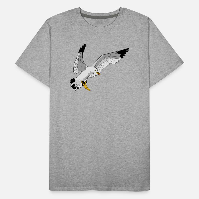 Stilvolle Seevogel Silhouette einer Möwe Männer Premium Bio T-Shirt