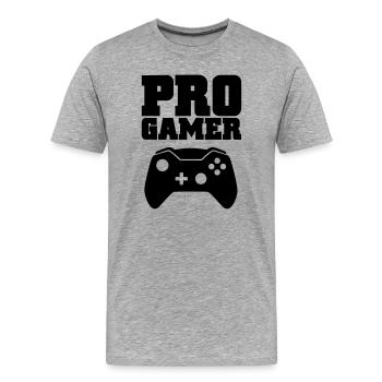 pro gamer - Men's Premium Organic T-Shirt - heather grey - Front - Damien (186cm)