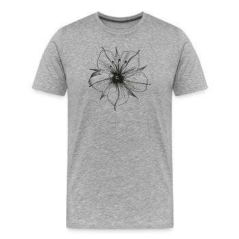 Filigrane Blume. Blüte im Sommer. - Männer Premium Bio T-Shirt - Grau meliert - Vorne - Damien (186cm)