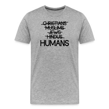 humans - Men's Premium Organic T-Shirt - heather grey - Front - Damien (186cm)
