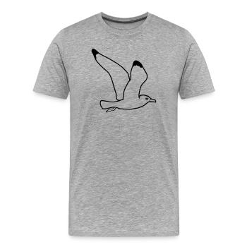 fliegende moewe vogel urlaub - Männer Premium Bio T-Shirt - Grau meliert - Vorne - Damien (186cm)