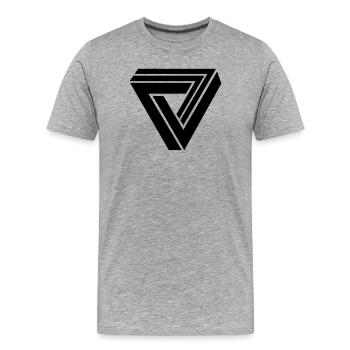 triangle 3d - T-shirt bio Premium Homme - gris chiné - Devant - Damien (186cm)