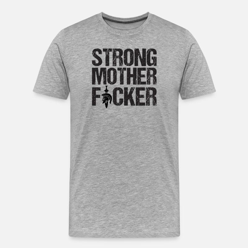 Starke Mutter F1cker - Männer Premium Bio T-Shirt - Grau meliert