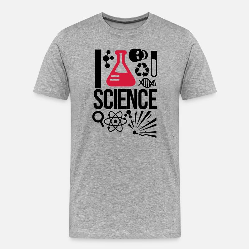 Wissenschaft - Männer Premium Bio T-Shirt - Grau meliert