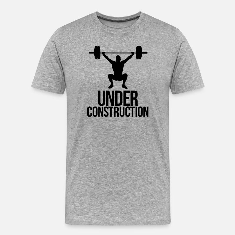 under construction - Männer Premium Bio T-Shirt - Grau meliert