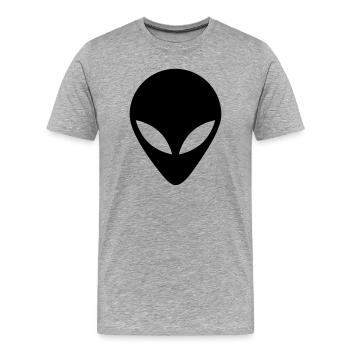 alien - Men's Premium Organic T-Shirt - heather grey - Front - Damien (186cm)