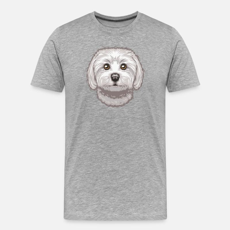 Maltese - Männer Premium Bio T-Shirt - Grau meliert