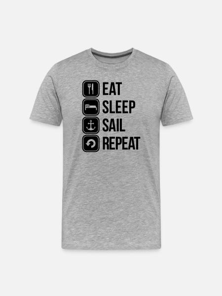 eat sleep sail repeat - Men's Premium Organic T-Shirt - heather grey