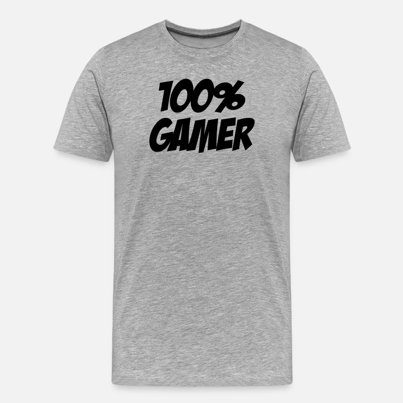 Gamer / Gaming - Männer Premium Bio T-Shirt - Grau meliert