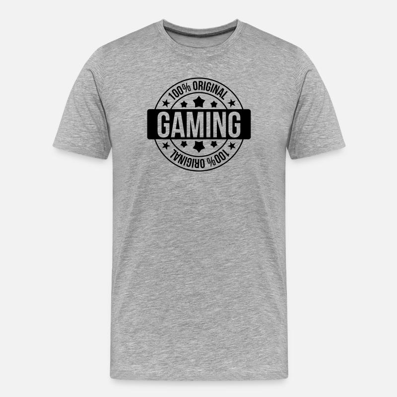 Gamer / Gaming - Männer Premium Bio T-Shirt - Grau meliert