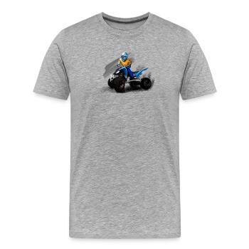 Quad - Männer Premium Bio T-Shirt - Grau meliert - Vorne - Damien (186cm)