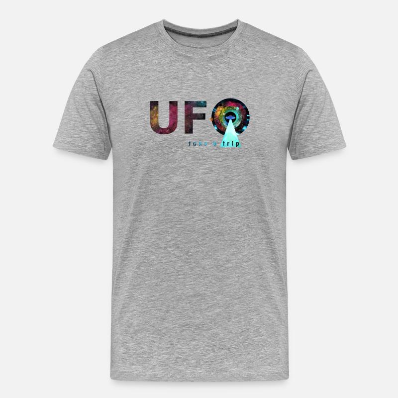 ufo - take a trip - Männer Premium Bio T-Shirt - Grau meliert