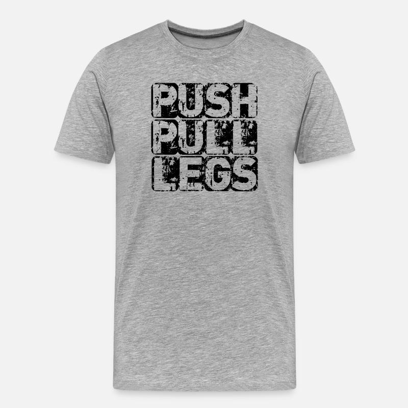 PUSH PULL LEG - Männer Premium Bio T-Shirt - Grau meliert