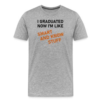 I Graduated - Men's Premium Organic T-Shirt - heather grey - Front - Damien (186cm)