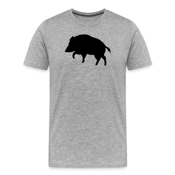 sanglier - T-shirt bio Premium Homme - gris chiné - Devant - Damien (186cm)