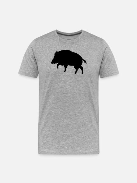 sanglier - T-shirt bio Premium Homme - gris chiné