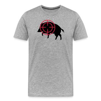 sanglier - T-shirt bio Premium Homme - gris chiné - Devant - Damien (186cm)