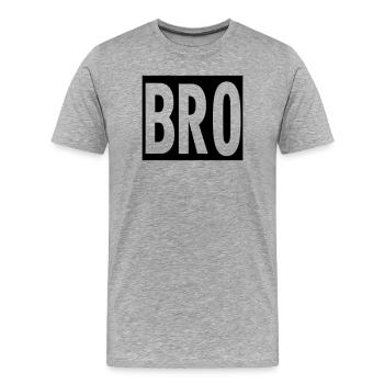 bro friend brother brother sticker bros sticker - Men's Premium Organic T-Shirt - heather grey - Front - Damien (186cm)
