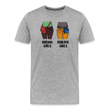 Rocher rocher escalade alpinisme drôle - T-shirt bio Premium Homme - gris chiné - Devant - Damien (186cm)