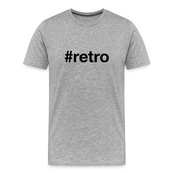 RETRO Vintage Oldschool - Men's Premium Organic T-Shirt - heather grey - Front - Damien (186cm)