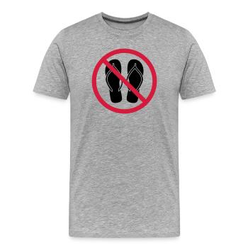 no flip flops prohibited shield zone area clipa - Men's Premium Organic T-Shirt - heather grey - Front - Damien (186cm)