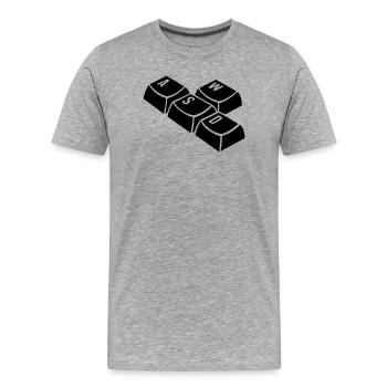 clavier - T-shirt bio Premium Homme - gris chiné - Devant - Damien (186cm)