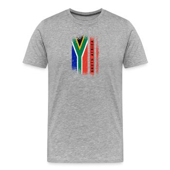Afrique du Sud drapeau vintage / Cadeau Johannesburg - T-shirt bio Premium Homme - gris chiné - Devant - Damien (186cm)
