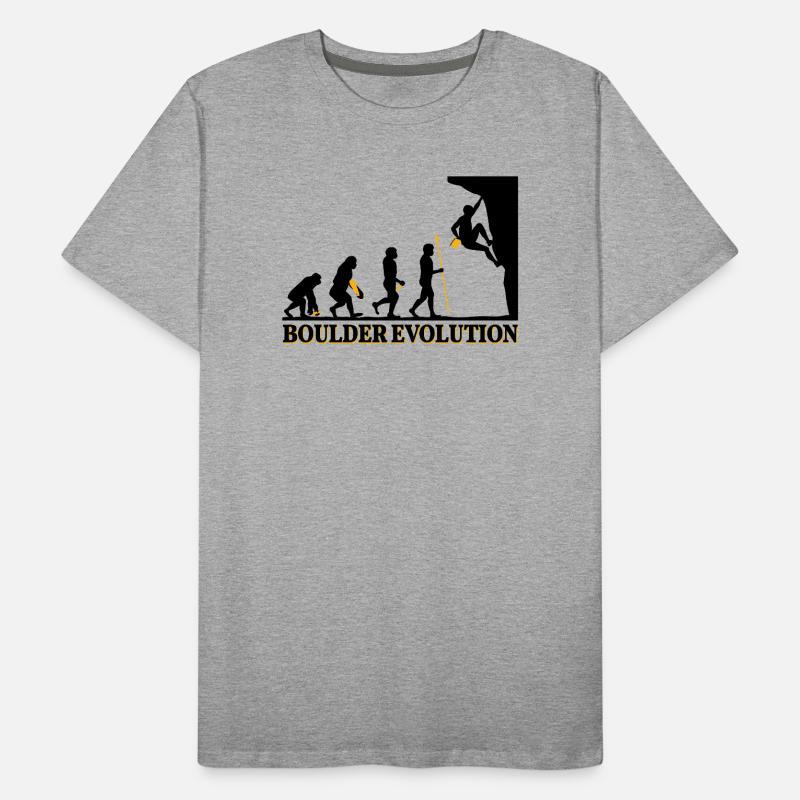 Boulder Evolution climbing mountaineering spell Men's Premium Organic T-Shirt