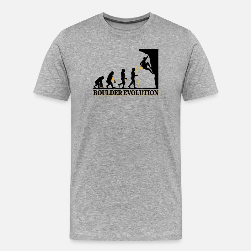 Boulder Evolution climbing mountaineering spell - Men's Premium Organic T-Shirt - heather grey