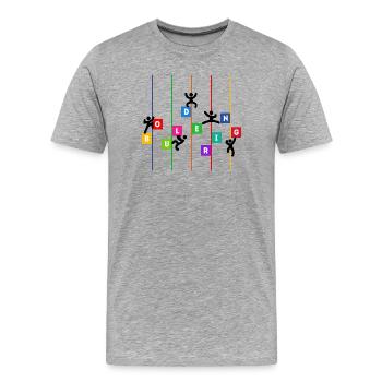 Rocher escalade alpinisme rocher sport amusant - T-shirt bio Premium Homme - gris chiné - Devant - Damien (186cm)