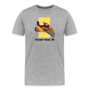 Boulder Boulderer Klettern Felsklettern Bergsport - Männer Premium Bio T-Shirt - Grau meliert - Vorne - Damien (186cm)