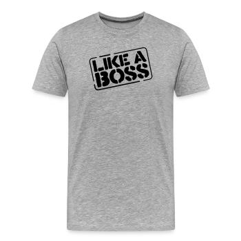 like a boss - Men's Premium Organic T-Shirt - heather grey - Front - Damien (186cm)