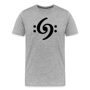 Bass Clef 69 Black (FR) - T-shirt bio Premium Homme - gris chiné - Devant - Damien (186cm)