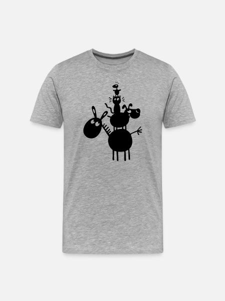 Funny Animals - Men's Premium Organic T-Shirt - heather grey