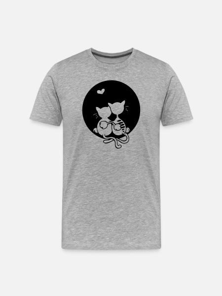 Love cats - Men's Premium Organic T-Shirt - heather grey