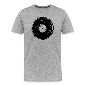 dj record - Men's Premium Organic T-Shirt - heather grey - Front - Damien (186cm)